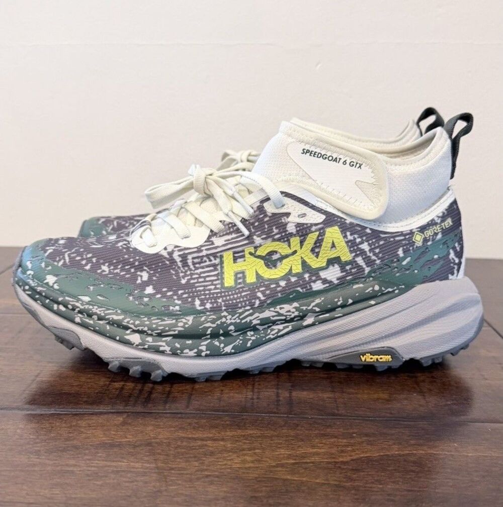 HOKA Speedgoat 6 Mid GTX Mens Size 9 Waterproof Trail Shoes Truffle Salt 1155152